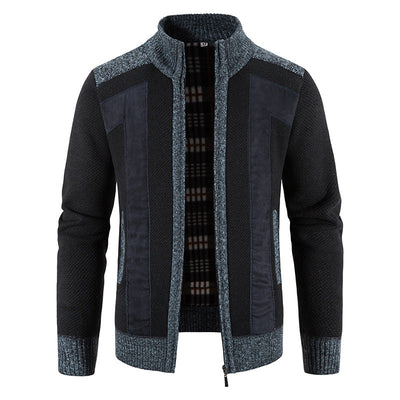 Domenic - Chaqueta de peluche con cremallera para hombres