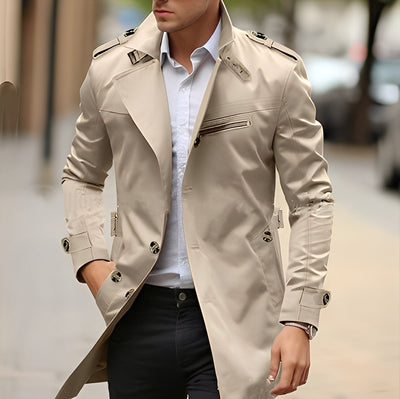 Ansel - Elegante gabardina con cuello de solapa para hombres