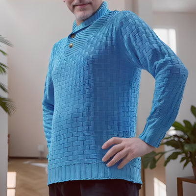 Branson - Suéter de punto casual con cuello alto para hombres