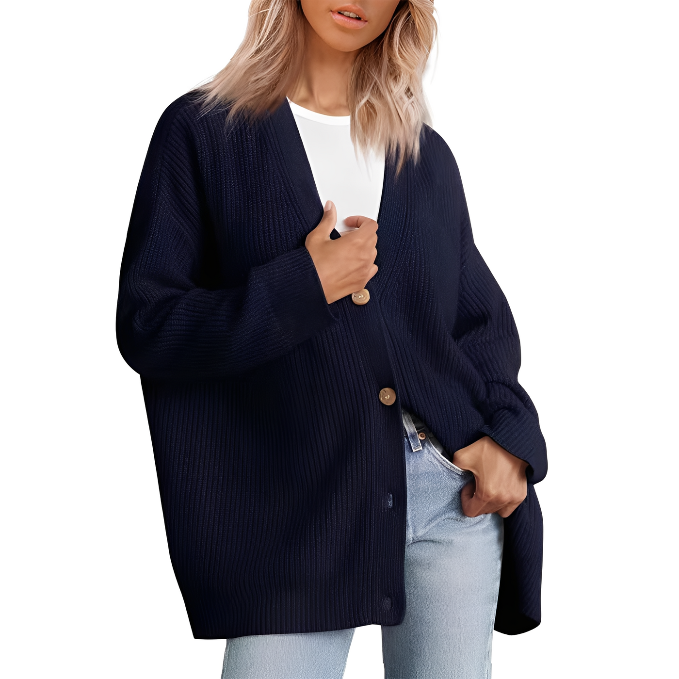 Christal - Cárdigan casual oversize para mujeres