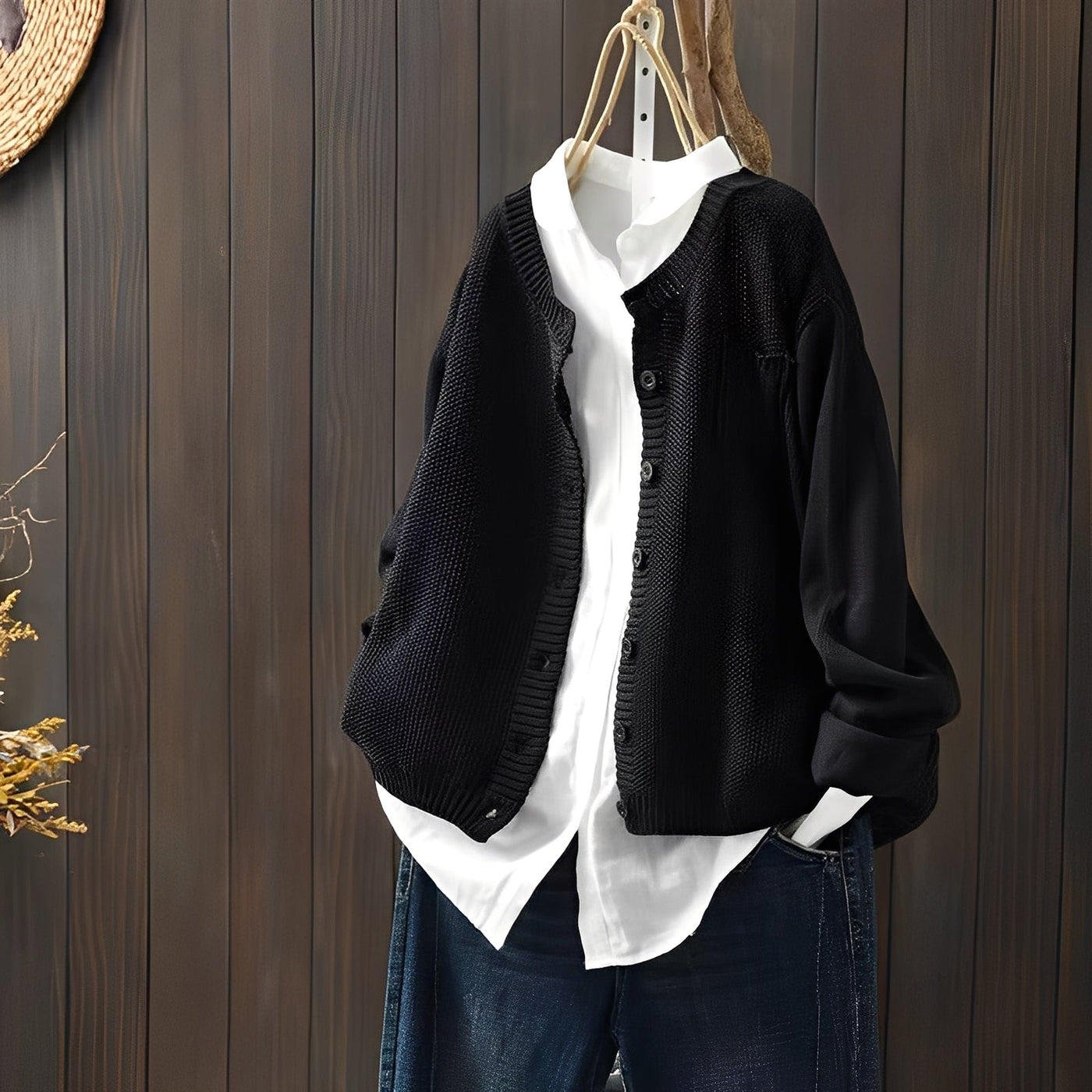 Shanon - Clásica chaqueta de punto holgada para mujeres