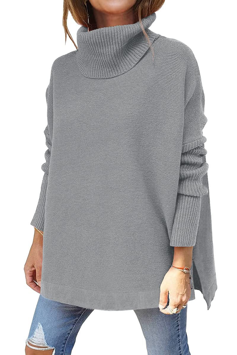 Macey - Suéter de lana para mujeres con cuello alto y estilo casual