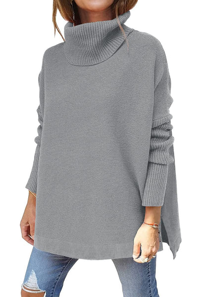 Macey - Suéter de lana para mujeres con cuello alto y estilo casual