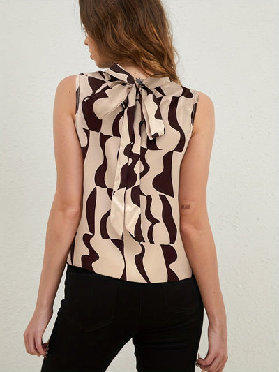 Ursula - Top sin mangas de cuello alto para primavera y verano