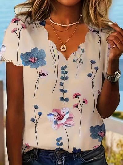 Alyana – Blusa Acampanada con Estampado Floral