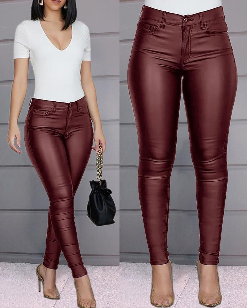 Dina – Pantalones de Cuero Elásticos