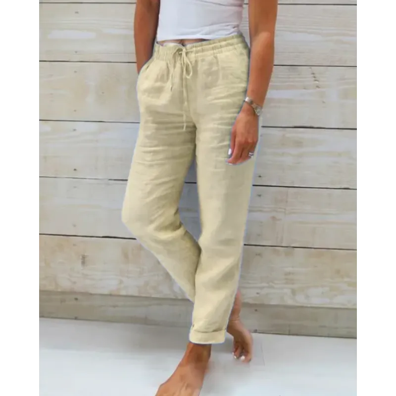 Stacey - Pantalones de lino elegantes y sin esfuerzo