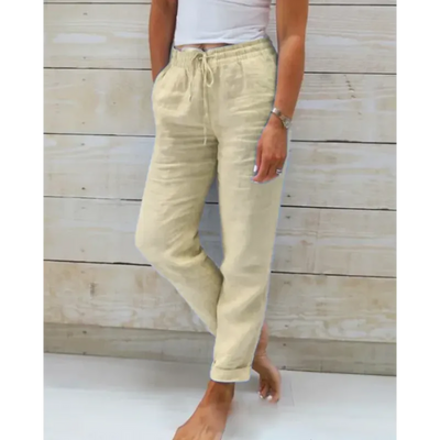 Stacey - Pantalones de lino elegantes y sin esfuerzo
