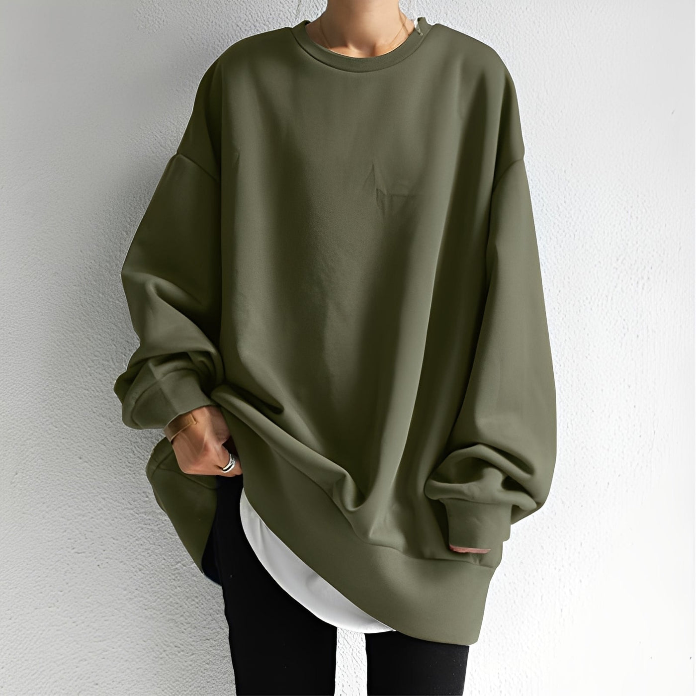 Andrina - Jersey oversized con cuello redondo para mujer