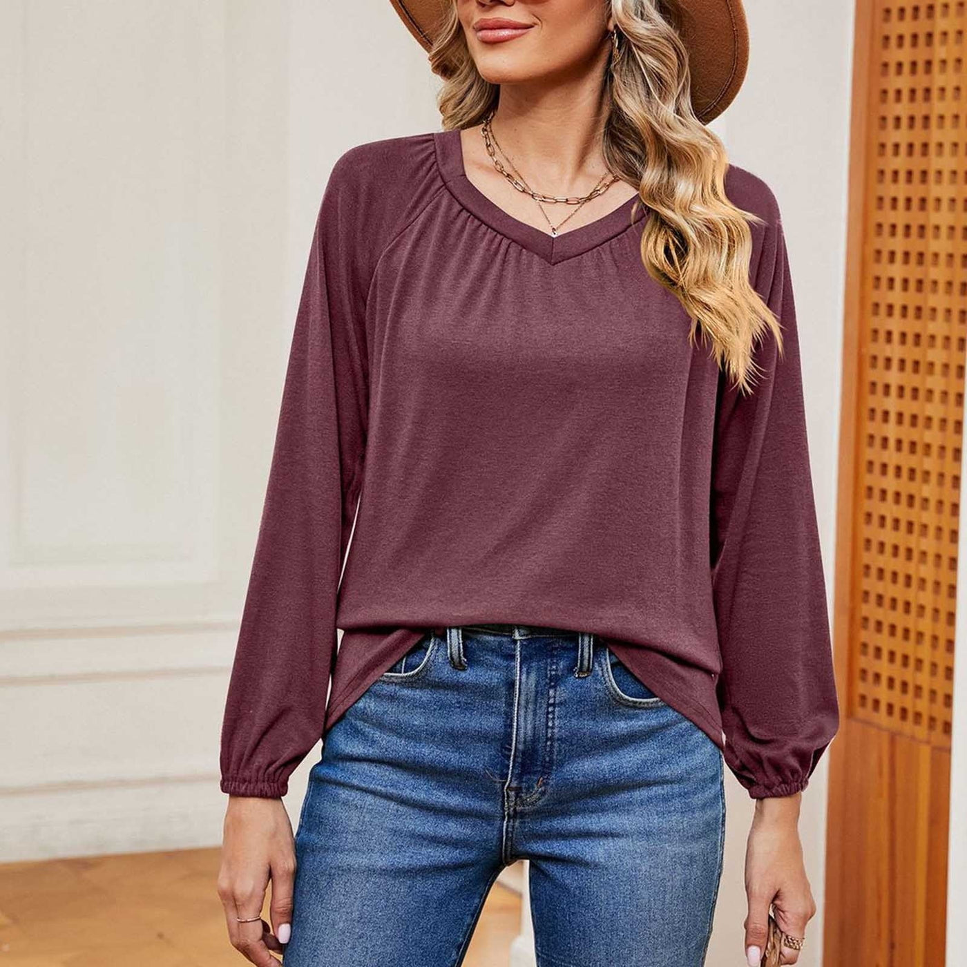 Nydia - Casual, ligera blusa de manga larga para mujeres