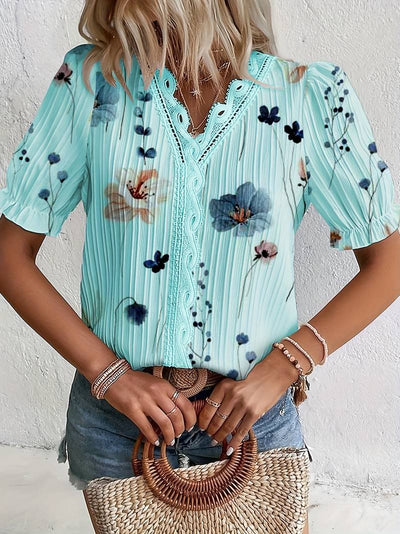 Ava - Blusa de Primavera con Escote en V y Comodidad Ligera