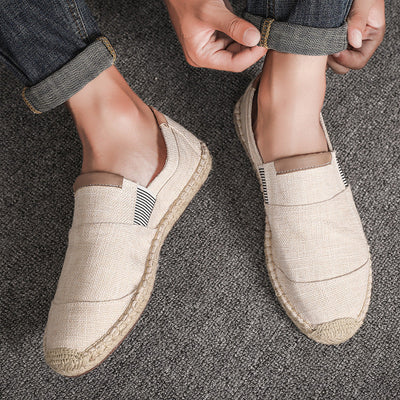 Bozz - Elegantes zapatos artesanales de lona y paja