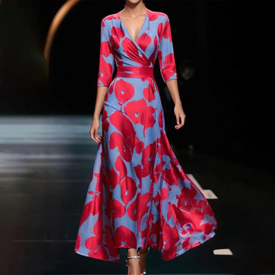Leyla - Vestido envolvente floral atemporal
