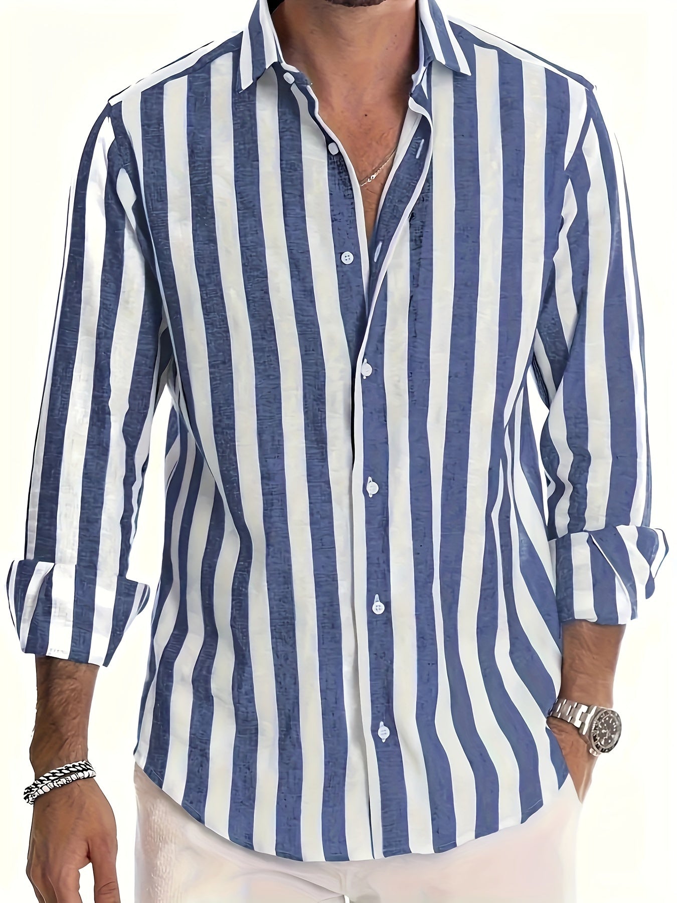 Harold - Camisa de Manga Larga a Rayas Modernas