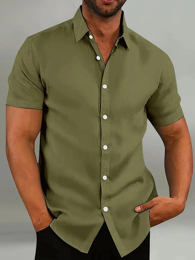 Neil - Camisa Casual con Cuello Button-Down