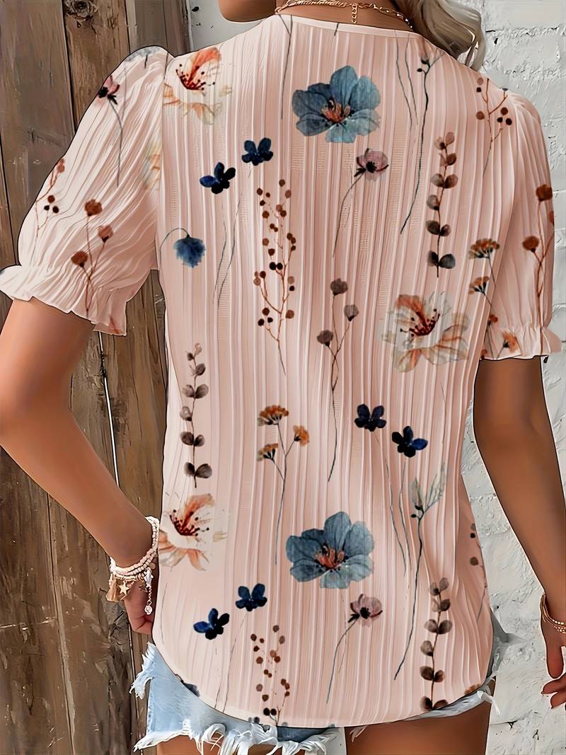 Ava - Blusa de Primavera con Escote en V y Comodidad Ligera