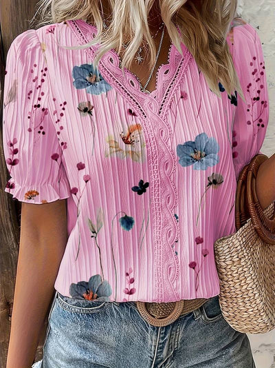 Ava - Blusa de Primavera con Escote en V y Comodidad Ligera