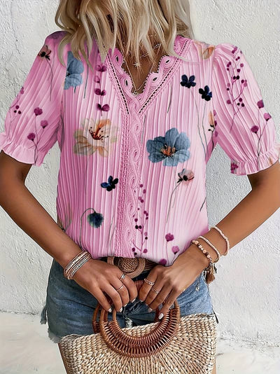 Ava - Blusa de Primavera con Escote en V y Comodidad Ligera