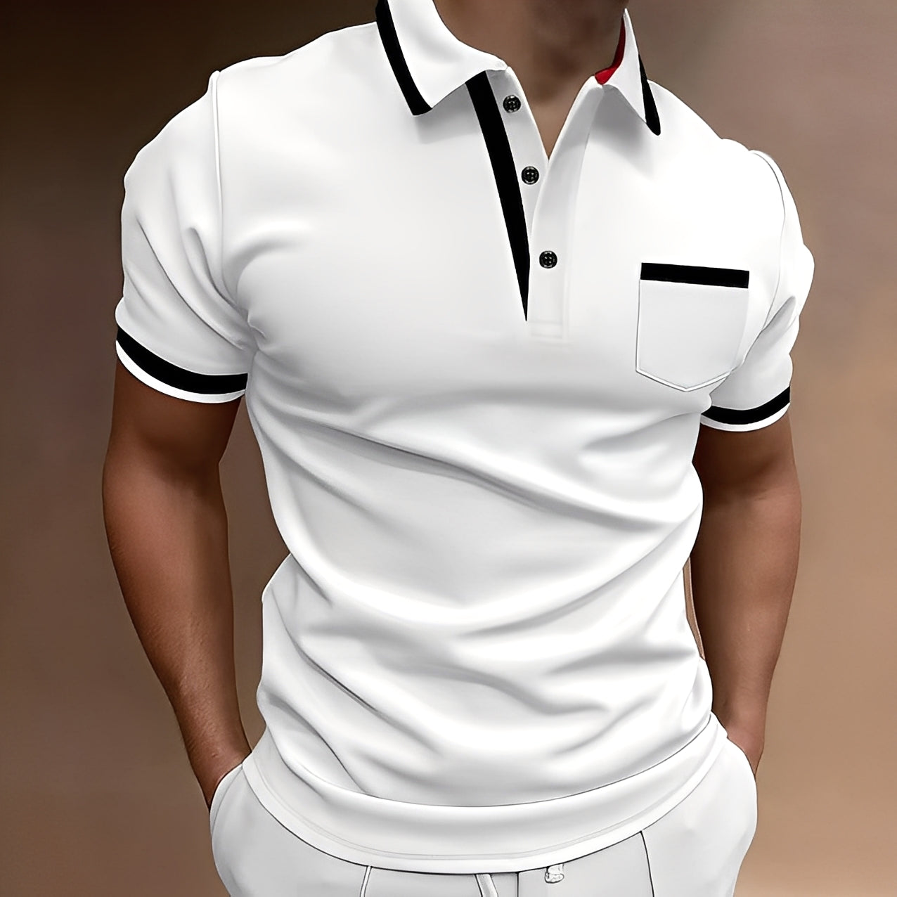 Alijah - Elegante, ajustada camiseta polo para hombres
