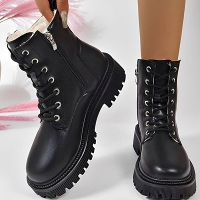 Haylie - Elegantes, con forro de fleece, botas Martin para mujeres