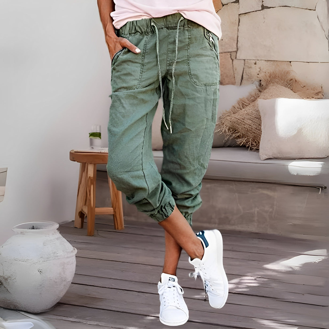 Evalyn - Elegante elástica pantalón cargo para mujeres