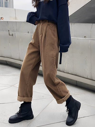 Shelbie - Pantalones clásicos de pana con pierna ancha para mujeres