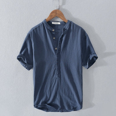 Nico - Camisa casual en lino y algodón de manga corta