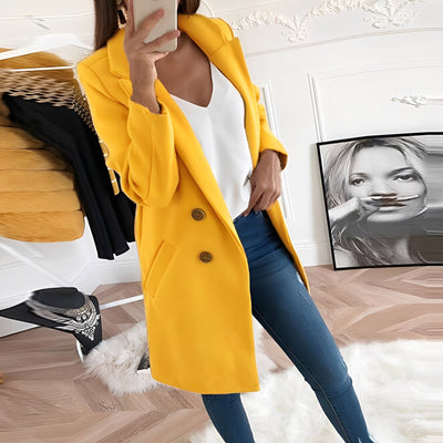 Tiffani - Elegante largo abrigo de lana para mujeres