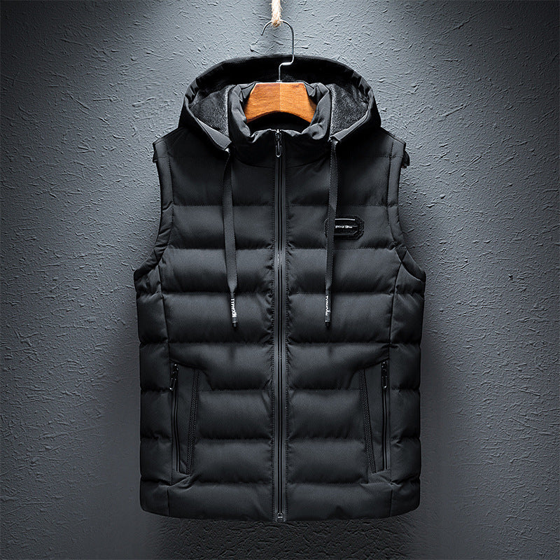 Davin - Chaleco moderno de polar con capucha para hombres