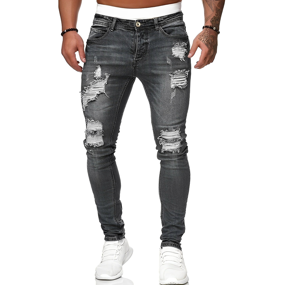 Claud - Jeans ajustados con roturas para hombres