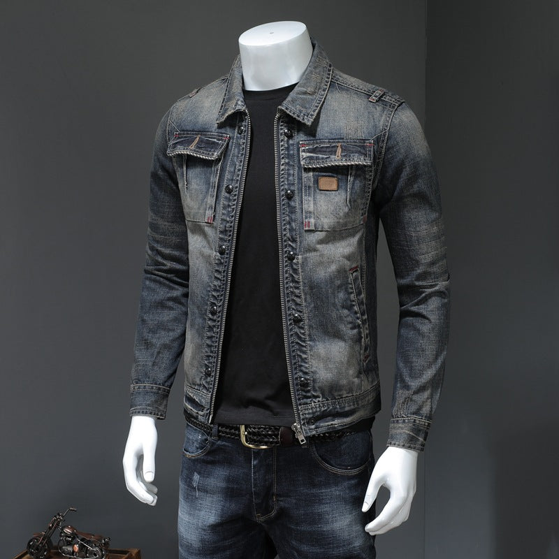 Lennon - Clásica chaqueta de jeans holgada para hombres
