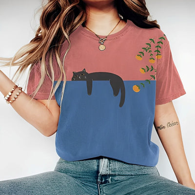 Alvina - Camiseta casual con motivo para mujer