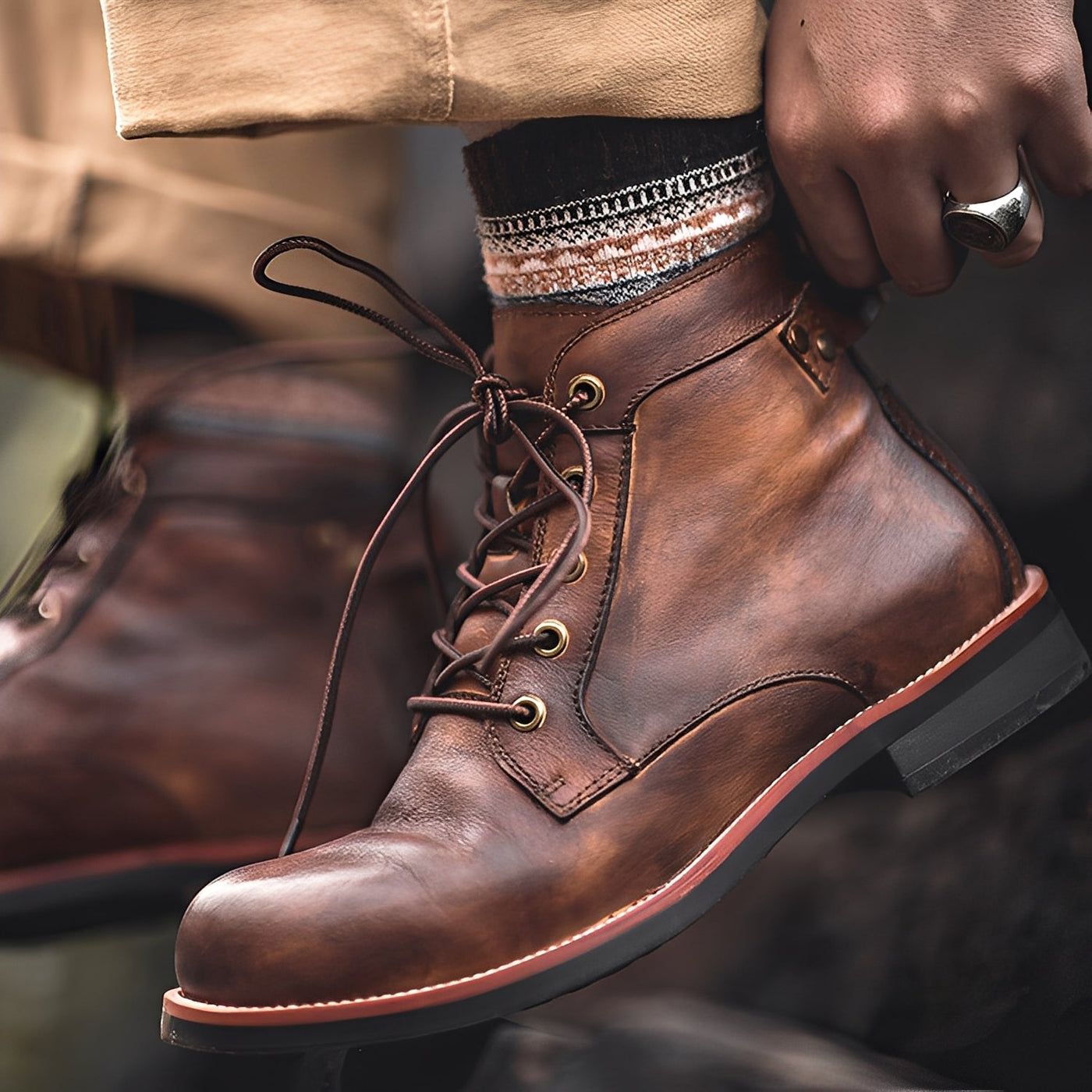 Chester - Botas de cuero retro-Martin para hombres
