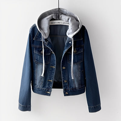 Malani - Elegante chaqueta vaquera con capucha desmontable para mujeres