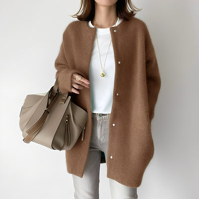 Michele - Abrigo de Invierno Suelto con Botones para Mujeres