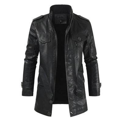 Howard - Abrigo de Cuero Retro para Hombres