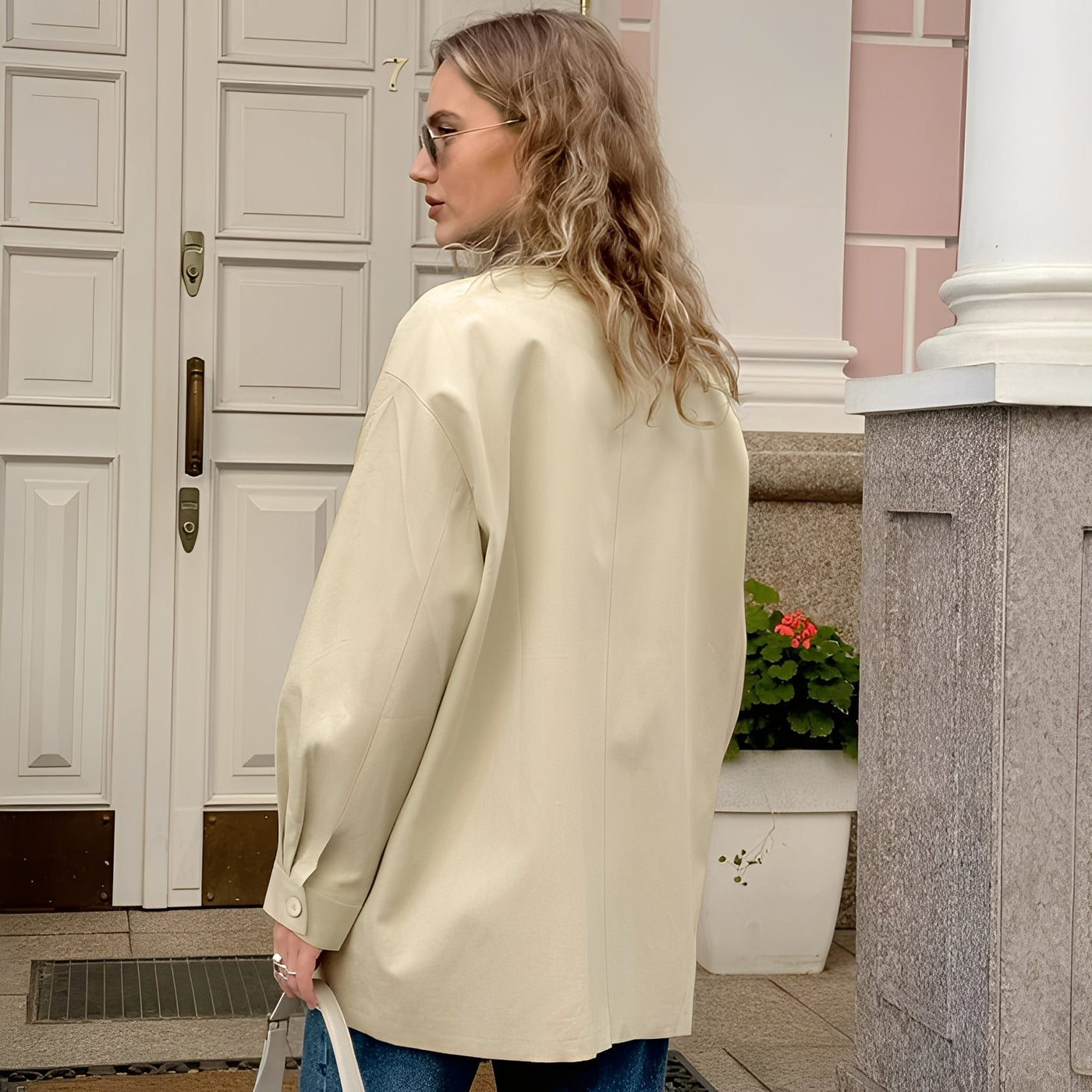 Eireen - Elegante chaqueta holgada con cuello polo para mujeres