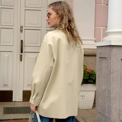 Eireen - Elegante chaqueta holgada con cuello polo para mujeres