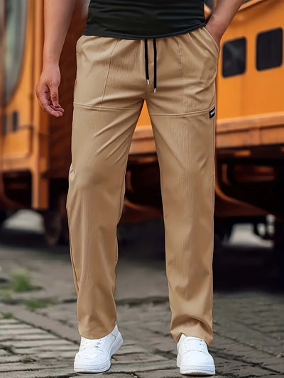 Esmund - Pantalones de chándal casuales con cordones para hombres