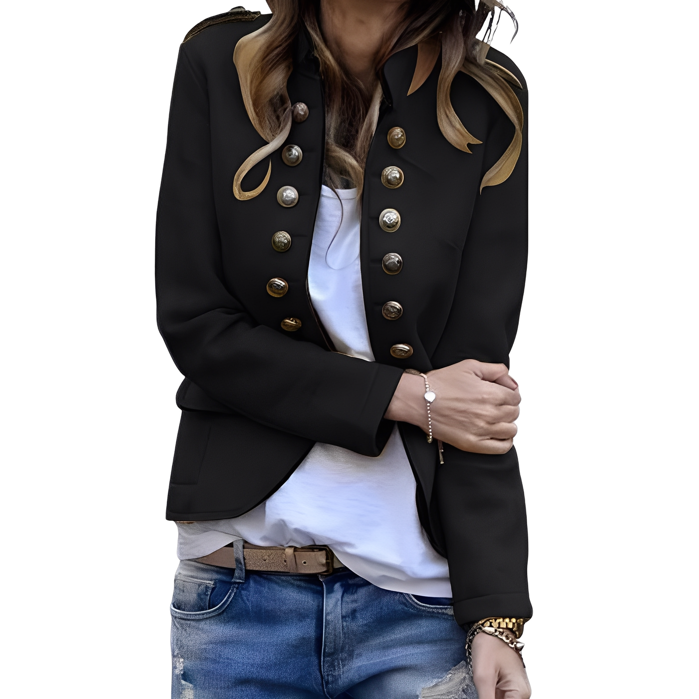 Rhoda - Elegante Blazer con Cuello Alto para Mujer