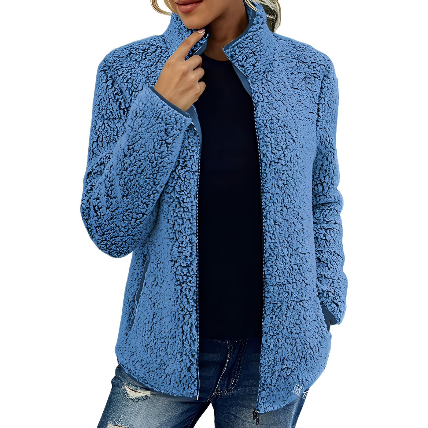 Alethea - Elegante abrigo de terciopelo polar para mujer