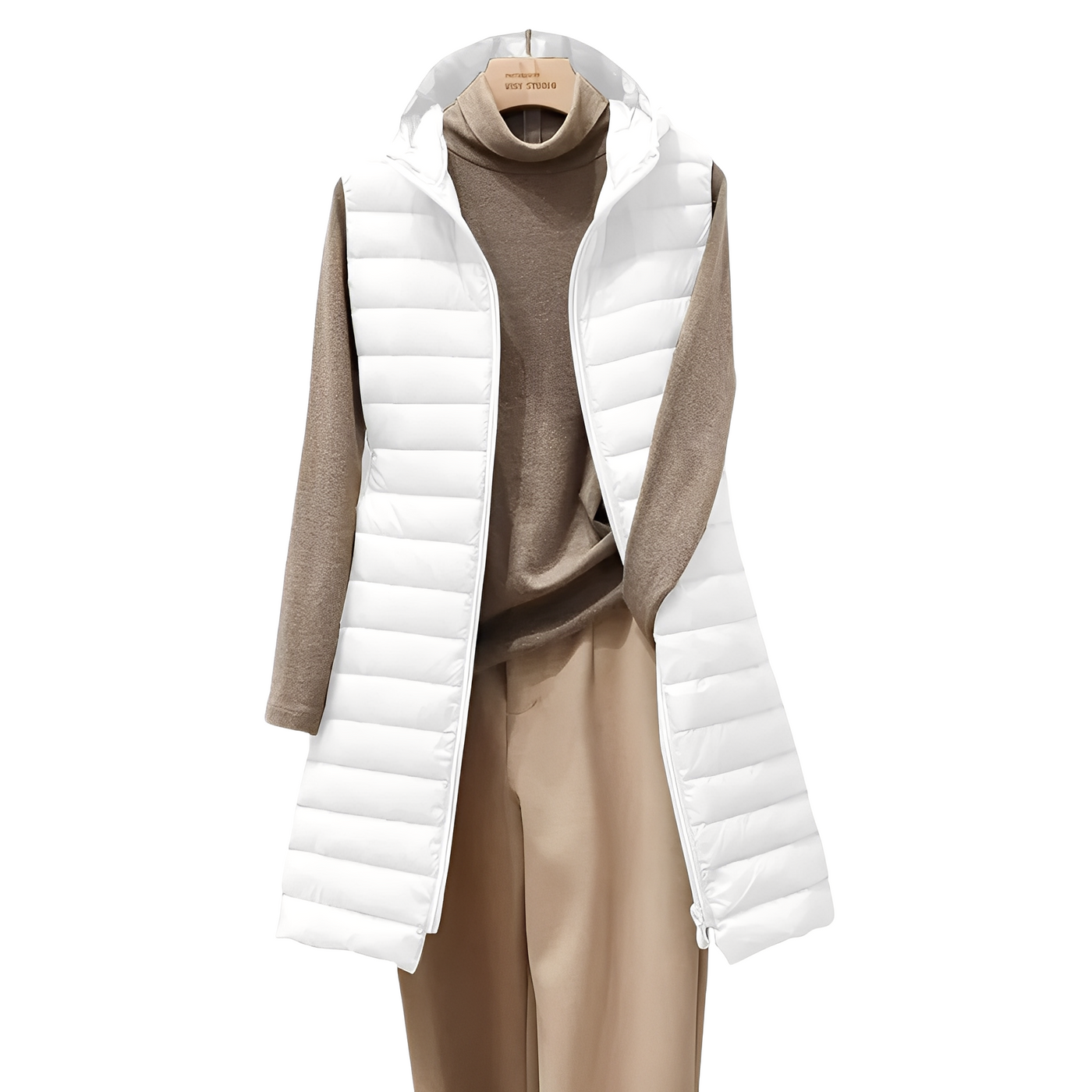 Joelle - Elegante larga chaqueta acolchada para mujeres