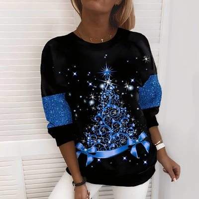 Elizabeth - Jersey festivo con motivo de árbol para mujeres