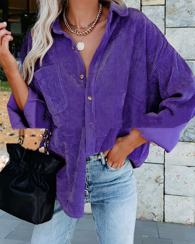 Colene - Cómoda camisa de pana de corte holgado para mujer