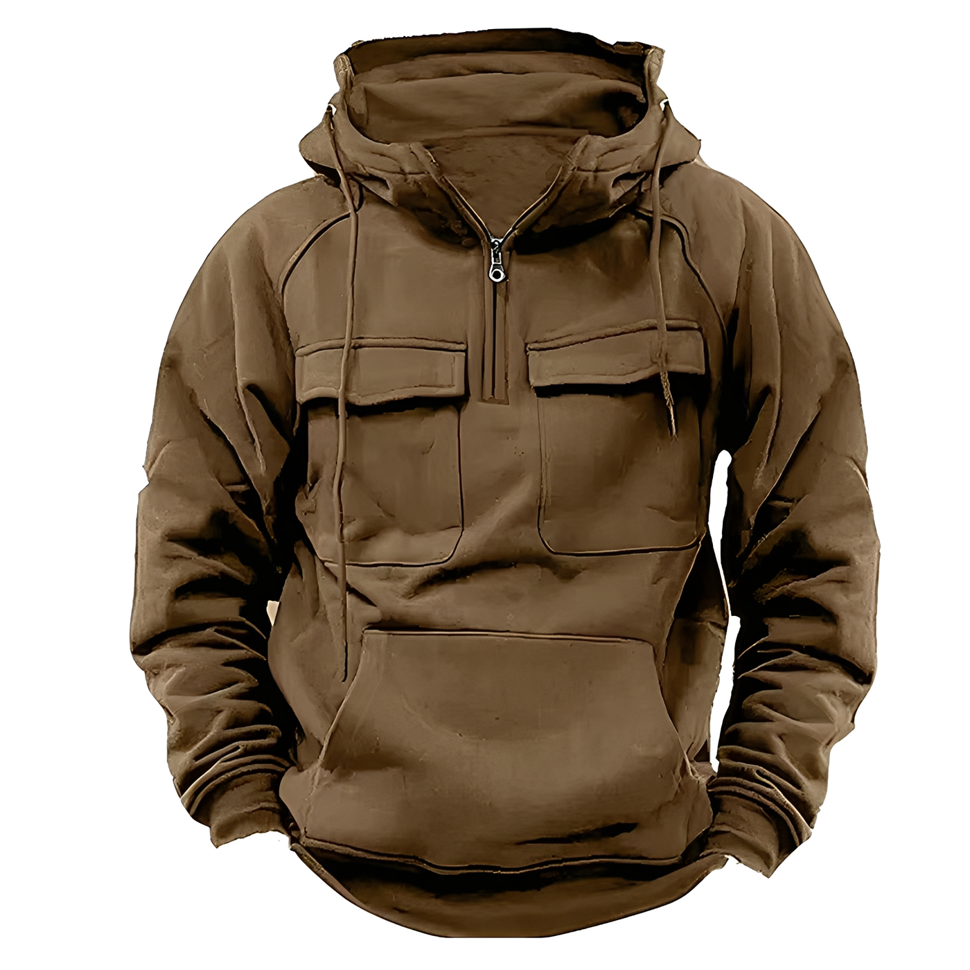 Malcom - Clásico Hoodie con varios bolsillos para hombres