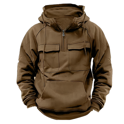 Malcom - Clásico Hoodie con varios bolsillos para hombres