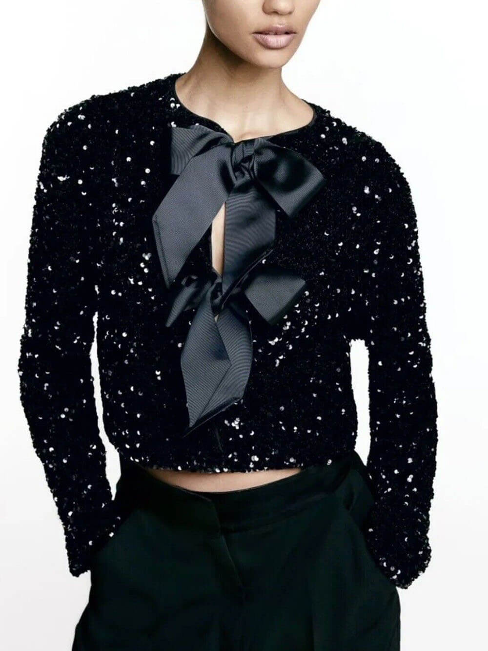 Belladonna - Chaqueta de Lentejuelas con Cinturón