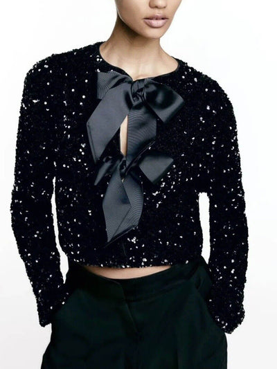 Belladonna - Chaqueta de Lentejuelas con Cinturón