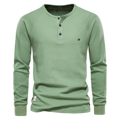 Jacob - Camisa Casual de Manga Larga de Waffle para Hombres