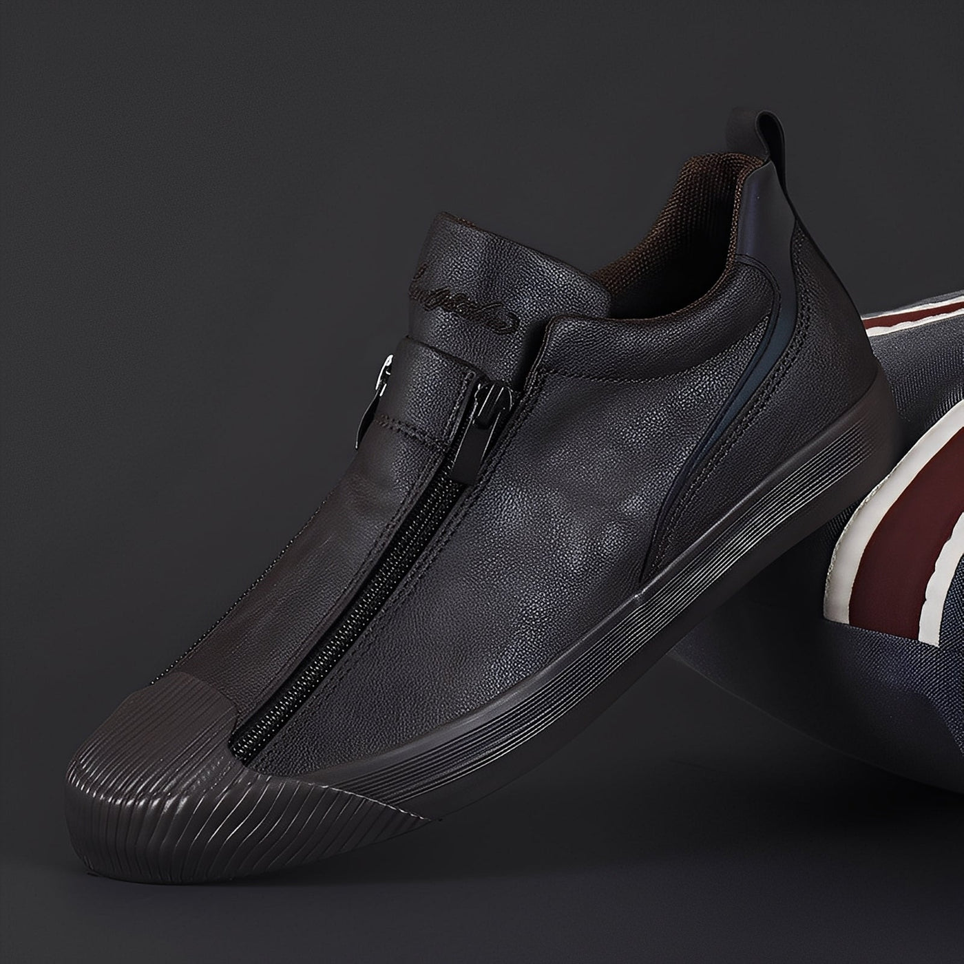Jerred - Modernos Zapatos de Cuero con Cremallera para Hombres